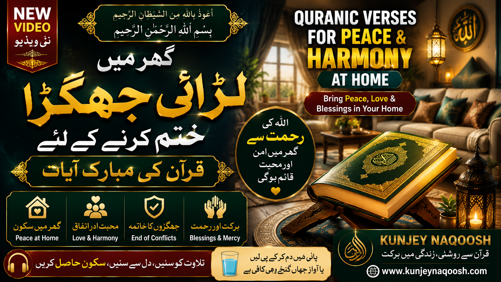 Quranic Verses for Peace at Home | Ayat-e-Hirz for Love and Harmony
